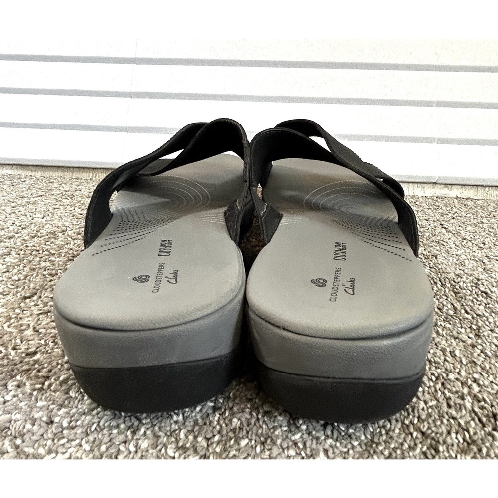 Clarks Cloudsteppers Arla Elin Sandals Women's 9 Black Cross Straps NWOB - Picture 6 of 10